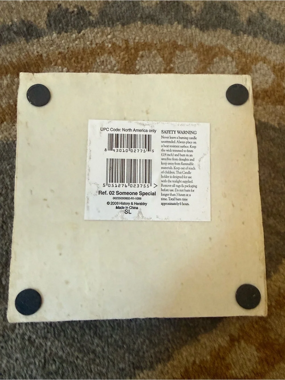 Inspirational White and Bronze Tea Light Candle Holder-NWOT
